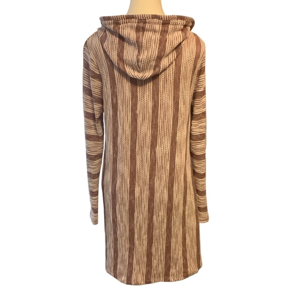 SIMPLY NOELLE PURPLE & WHITE STRIPED LONG SLEEVE HOODED SWEATER Size L/XL - Picture 3 of 15